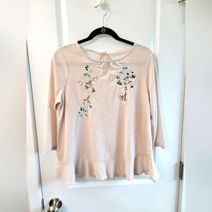 LC Lauren Conrad Embroidered Shirt